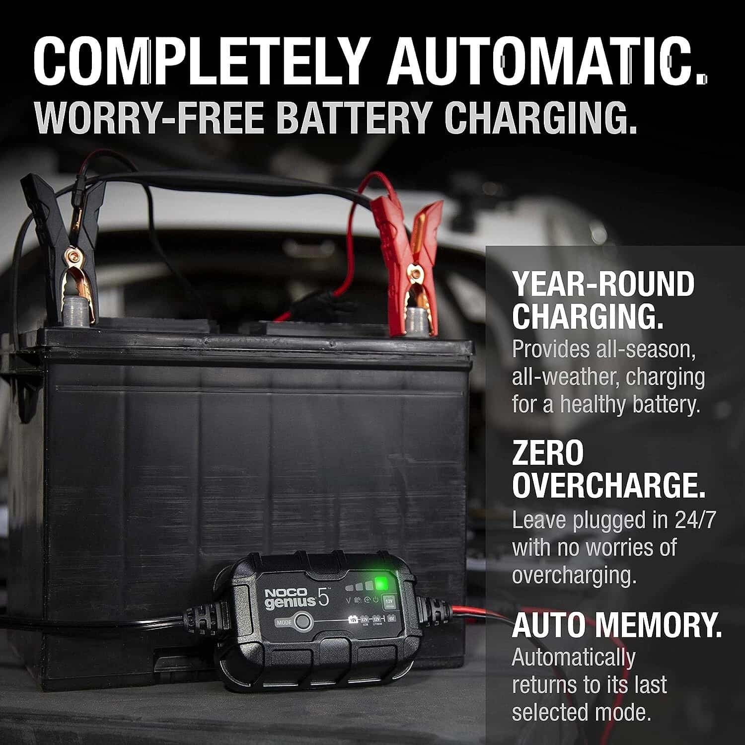 NOCO GENIUS5UK 5A 6V/12V Smart Battery Charger (AGM, GEL, Li-Ion) - Noco - GENIUS5UK image 4