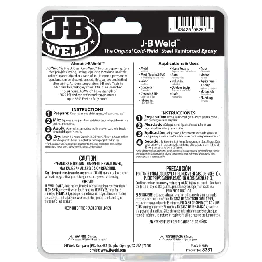 Two-component epoxy glue J-B Weld Original 284g 8281 - J-B WELD - 8281 image 9