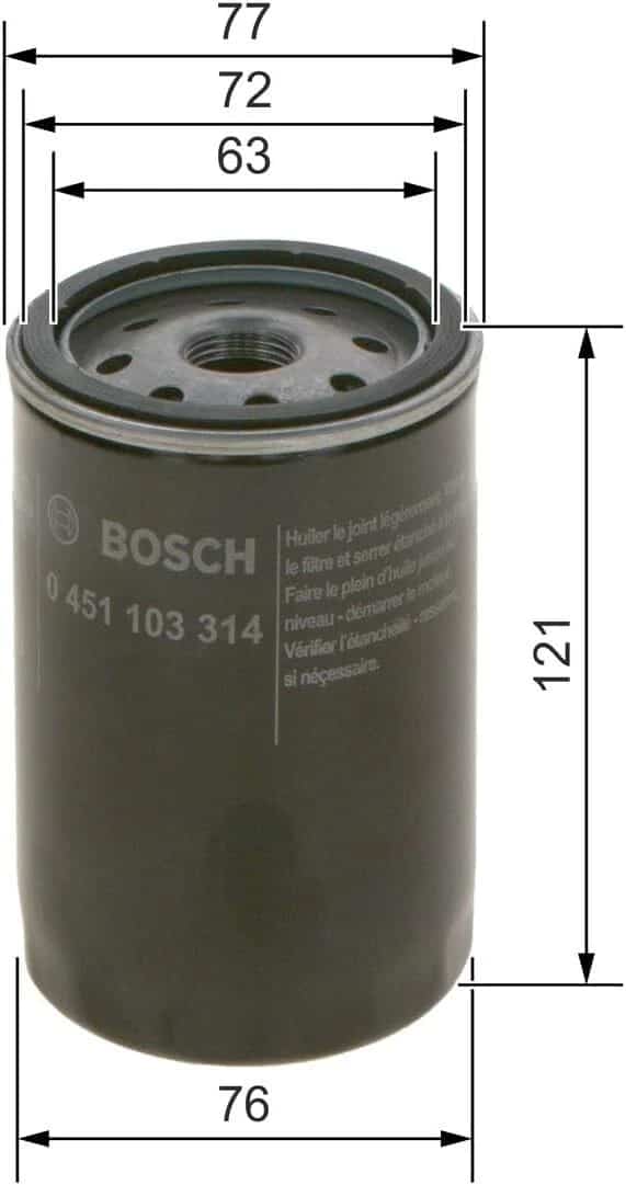 BOSCH 0451103314 P3314 Oil Filter – 06A115561B 06A115561D 06A115561E 034115561A – OE Quality - Bosch - P3314 image 2