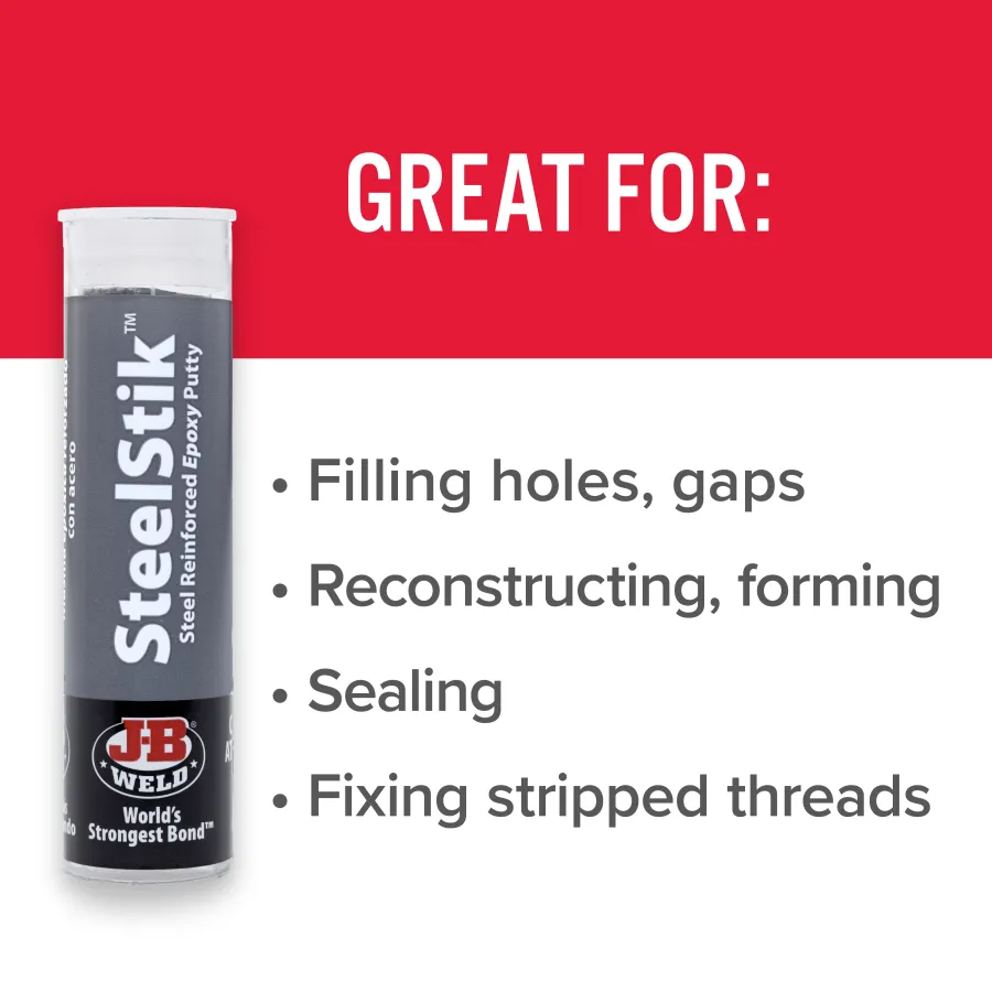 JB Weld SteelStik Steel Reinforced Epoxy Putty Stick 57g Metal Repair Compound - J-B WELD - 8267 image 8