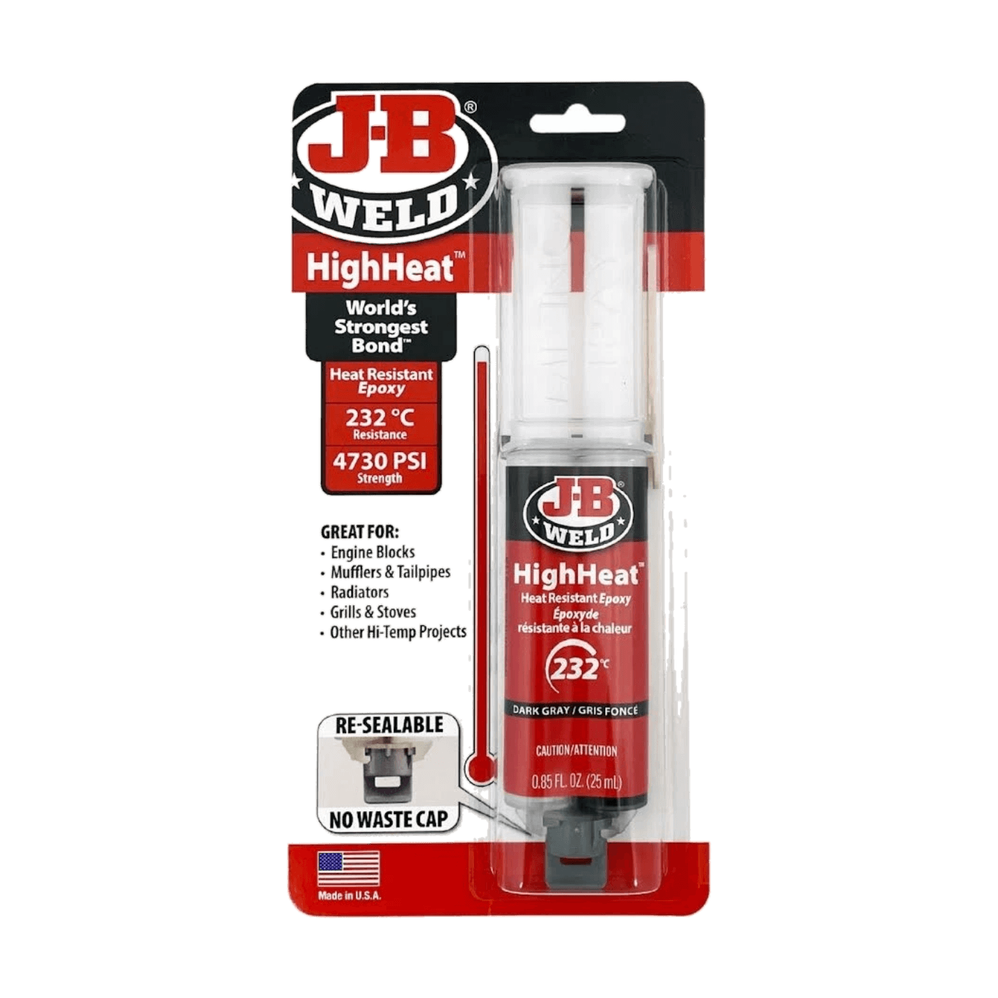 J-B Weld HighHeat 50197 Heat Resistant Epoxy Adhesive 25ml - J-B WELD - 50197