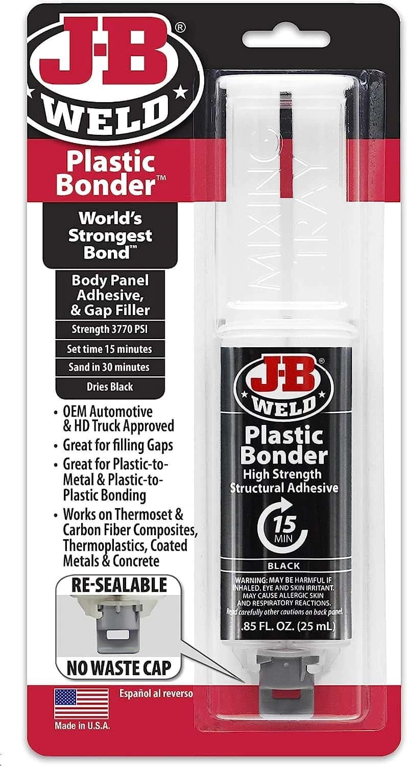 J-B Weld Plastic Bonder 50139 High Strength Structural Adhesive Black 25ml - J-B WELD - 50139